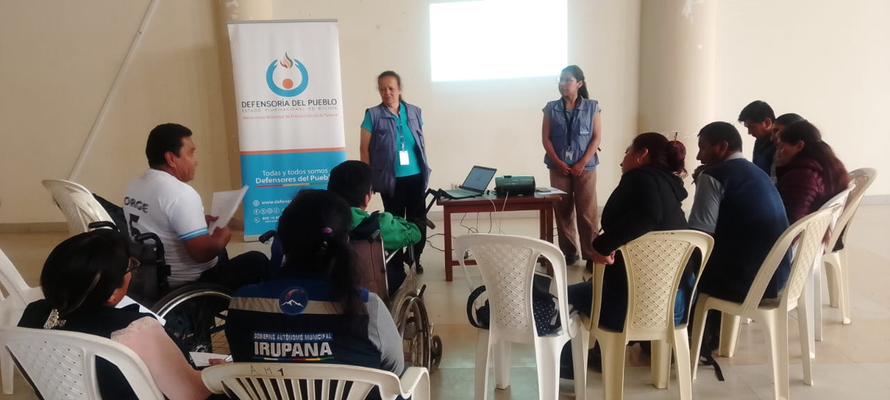 DEFENSORÍA DEL PUEBLO PROMUEVE NORMATIVA EN BENEFICIO DE PERSONAS CON DISCAPACIDAD Y COMUNIDADES AFROBOLIVIANAS DEL MUNICIPIO DE IRUPANA