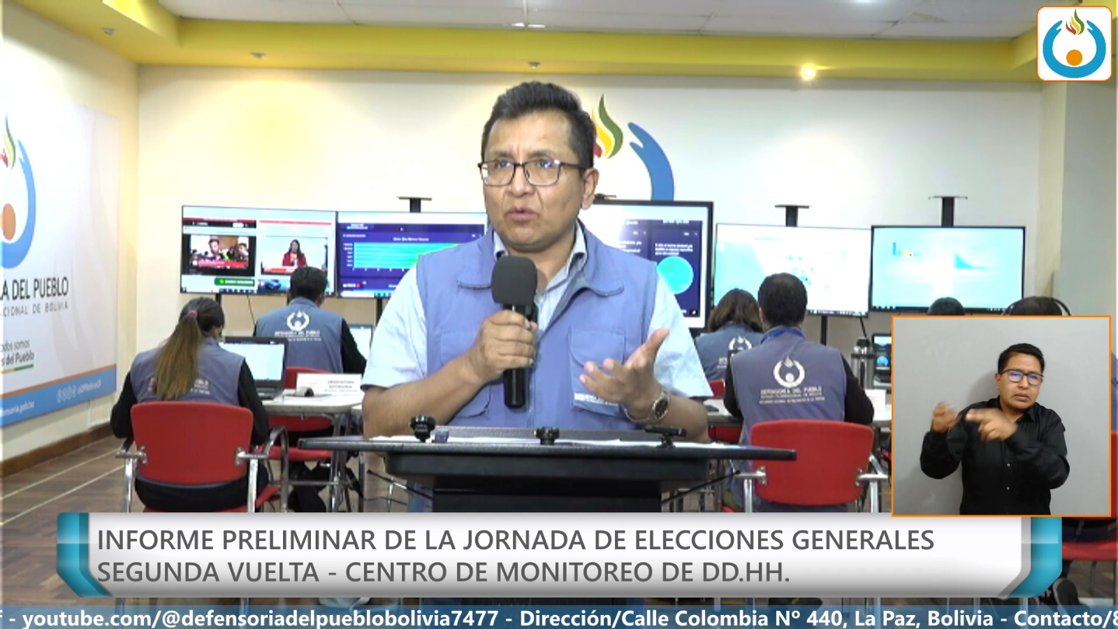 DEFENSOR DEL PUEBLO CALIFICA DE REGULAR LA JORNADA ELECTORAL E INFORMA QUE EL CENTRO DE MONITOREO ATENDIÓ 414 DENUNCIAS