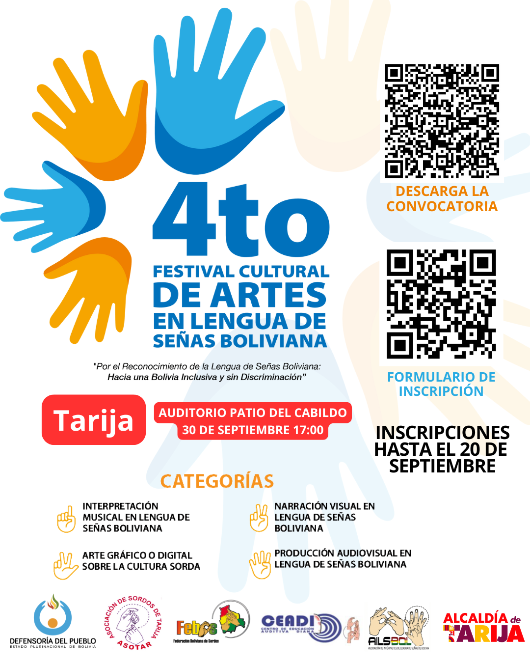 LA DEFENSORÍA DEL PUEBLO IMPULSA FESTIVAL CULTURAL POR LOS DERECHOS DE LAS PERSONAS SORDAS EN TARIJA