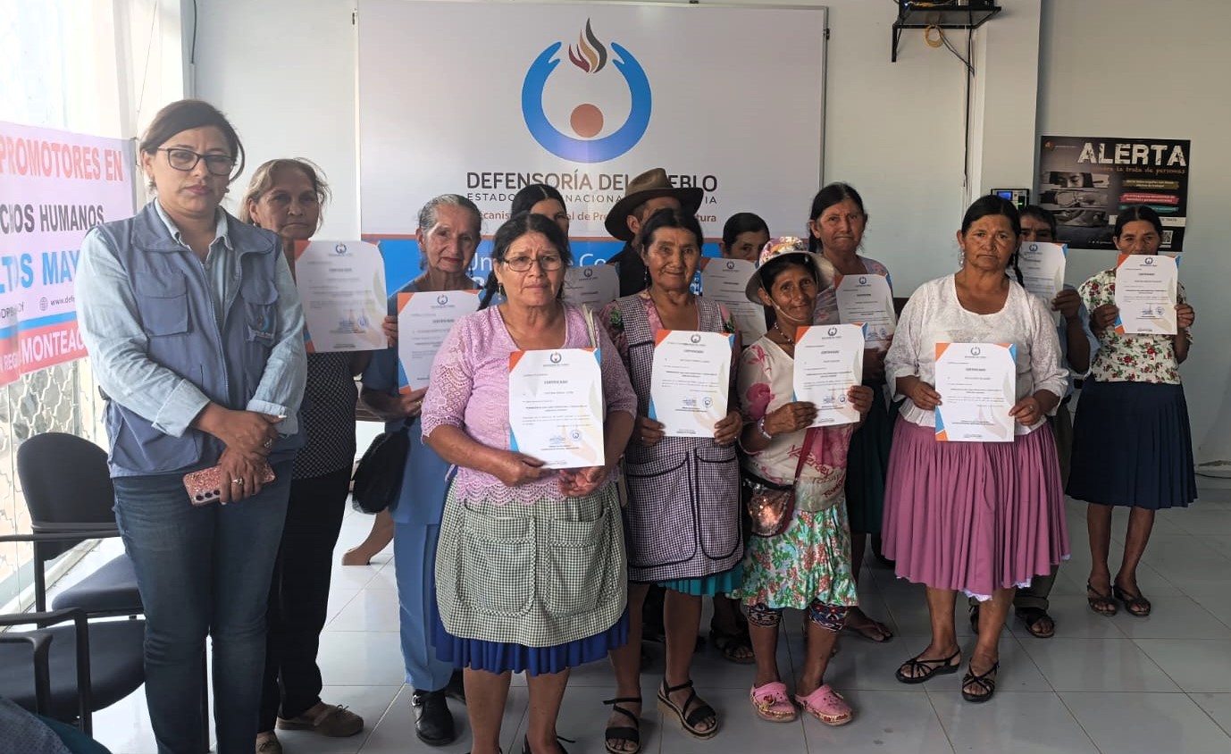 En Monteagudo: Defensoría del Pueblo certifica a 12 personas adultas mayores como Promotoras y Promotores en Derechos Humanos