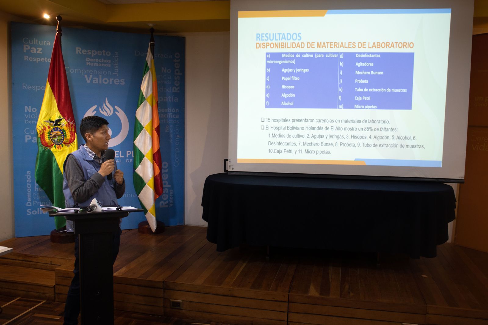 27 HOSPITALES VERIFICADOS POR LA DEFENSORÍA DEL PUEBLO NO CUENTAN CON REACTIVOS COMPLETOS PARA LABORATORIO