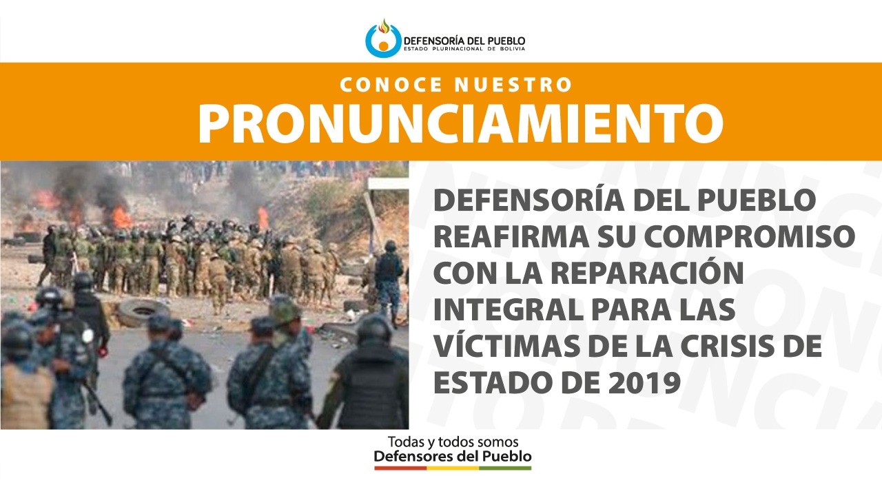 DEFENSORÍA DEL PUEBLO REAFIRMA SU COMPROMISO CON LA REPARACIÓN INTEGRAL PARA LAS VÍCTIMAS DE LA CRISIS DE ESTADO DE 2019